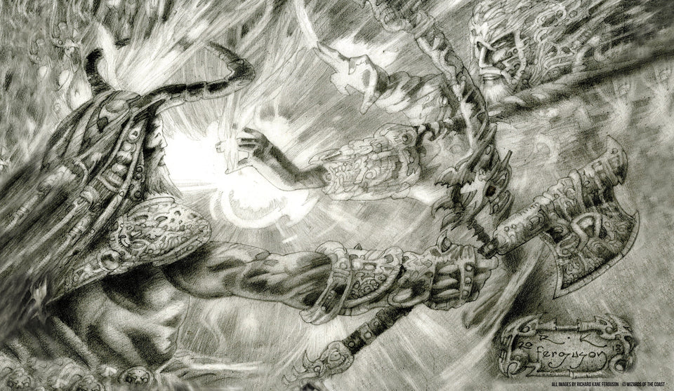 Arcane Denial Sketch Playmat - Richard Kane Ferguson Flipside Exclusive
