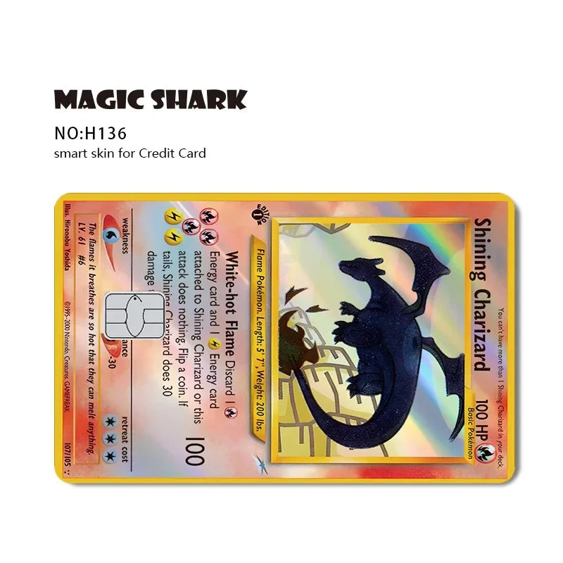 Charizard Gyarados Venusaur Blastoise Mewtwo Squirtle Snorlax Holographic Laser Credit Debit Card Film Skin Sticker