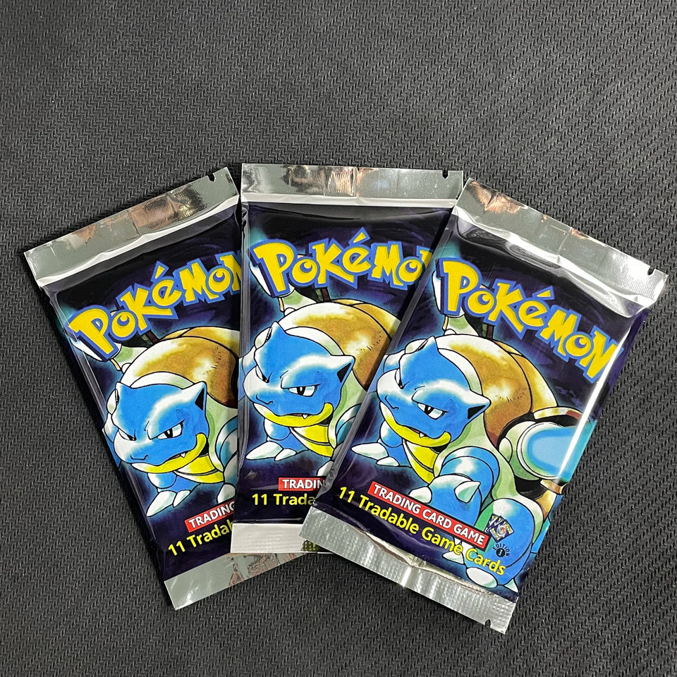 PTCG Cards English Booster Pack Art RARE THIN FONT Wrappers | Unlimited Ed. BASE SET Whole Box PKM DIY Card