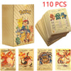 27-110Pcs Pokemon Gold Foil Card VMAX GX Cards English French Spanish German Pikachu Charizard Arceus Colour Pokémon Cards Gift