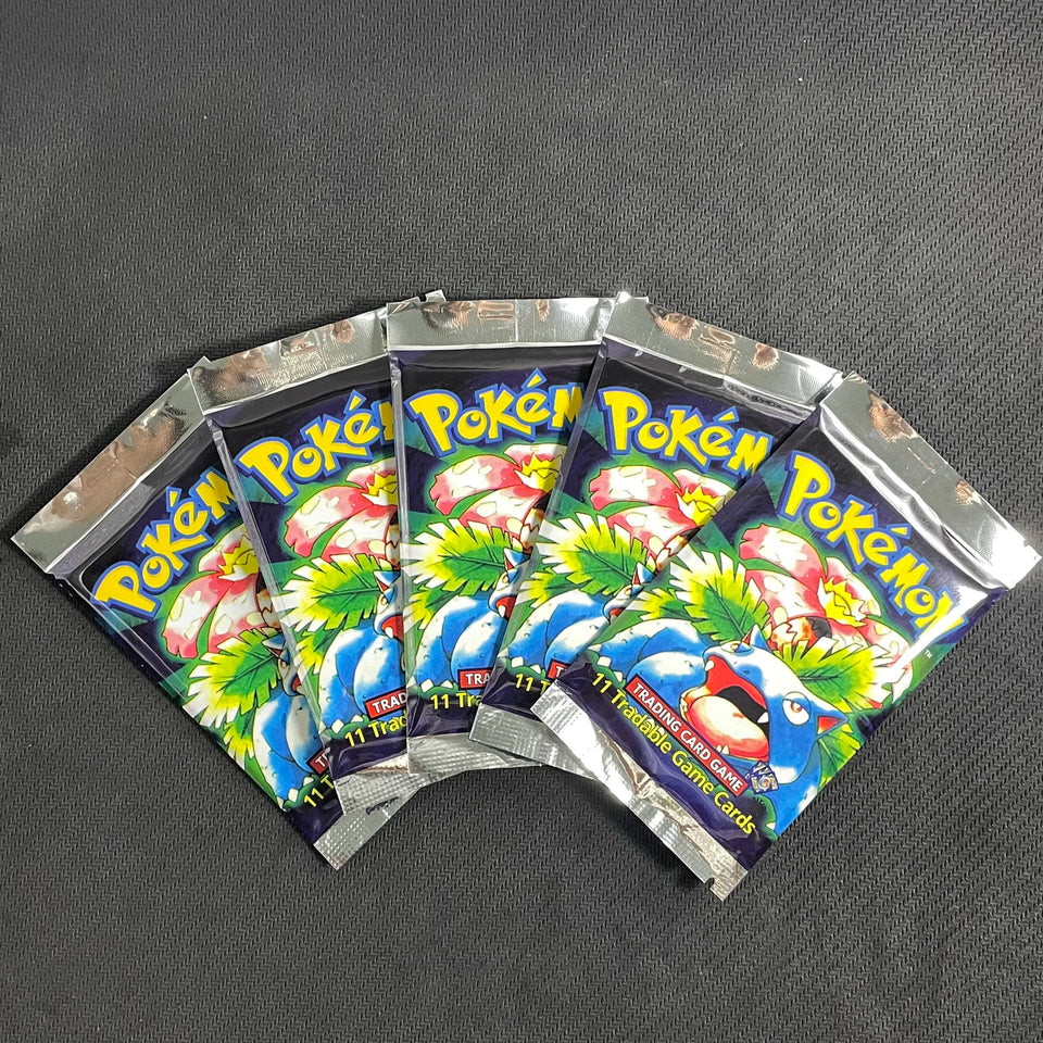 PKM Card English 1ST Ed Base Set Packs - Charizard Blastoise Venusaur Light (X1) (X3) (X5) RARE Art Set TCG Tradable Game Cards