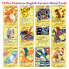 Pokemon English Metal Card Anime Pikachu Charizard Mewtwo Blastoise  Vmax Shiny Letters Game Collection Card Kids Toy Gifts