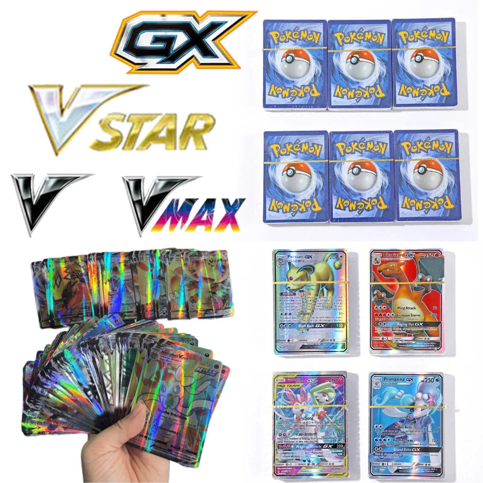 Pokemons French/English/German/Korean/Spanish Cards Pokemons Card GX VMax VMAX  V TT Pikachu Anime Battle Collect Cards Gift
