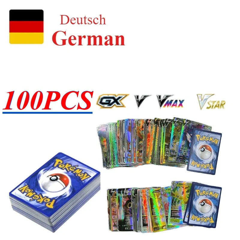 Pokemons French/English/German/Korean/Spanish Cards Pokemons Card GX VMax VMAX  V TT Pikachu Anime Battle Collect Cards Gift