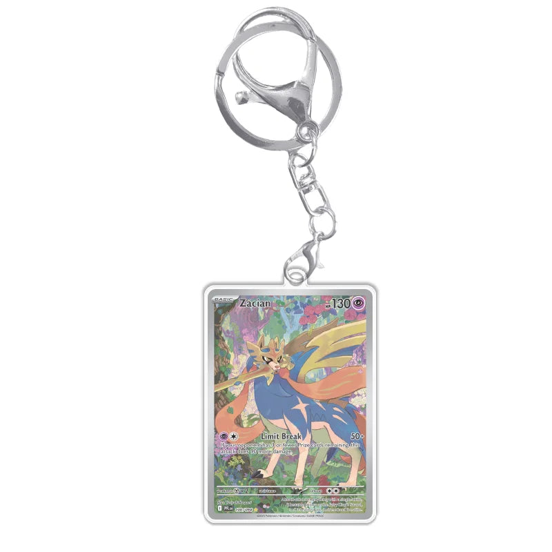Keychain Card For Pokemon Mega Charizard Meowth Dawn M2 Phantasmal Flames Anime Game Self Made Acrylic Gift Pendant Decoration