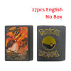 10-110Pcs Pokemon Cards Gold Foil Golden Letters English Spanish French German Game Card Metalicas Charizard Vmax Gx Series Gift