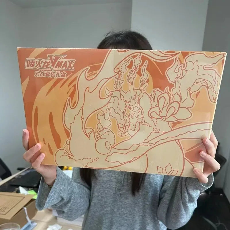 100%Original Pokemon Charizard VMAX Battle Set Collection Set Gift Box PTCG Simplified Chinese Collectible Cards Toy Gifts