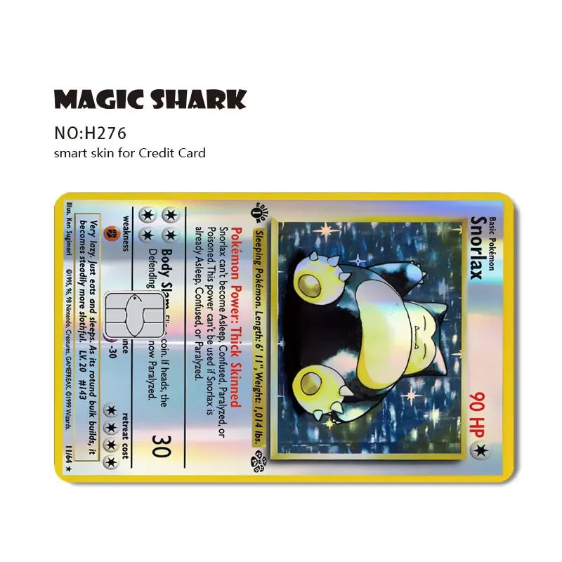 Charizard Gyarados Venusaur Blastoise Mewtwo Squirtle Snorlax Holographic Laser Credit Debit Card Film Skin Sticker