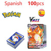 100Pcs New English French Spanish Pokemon Cards V GX VMAX TAG TEAM Game Battle Shining Card Collection Card Toys Gifts
