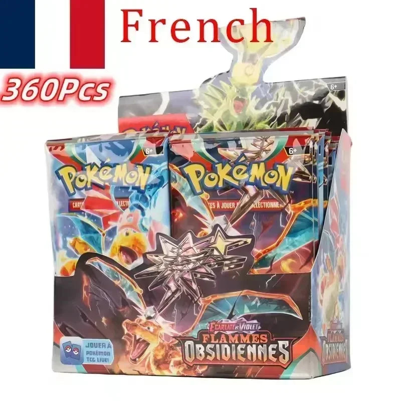 %360P French Pokémon TCG: Ecarlet & Violet Etsncelles Astral Radiance Obsidian Flames Booster Box Pokemon Cards Game 36 Pack Box