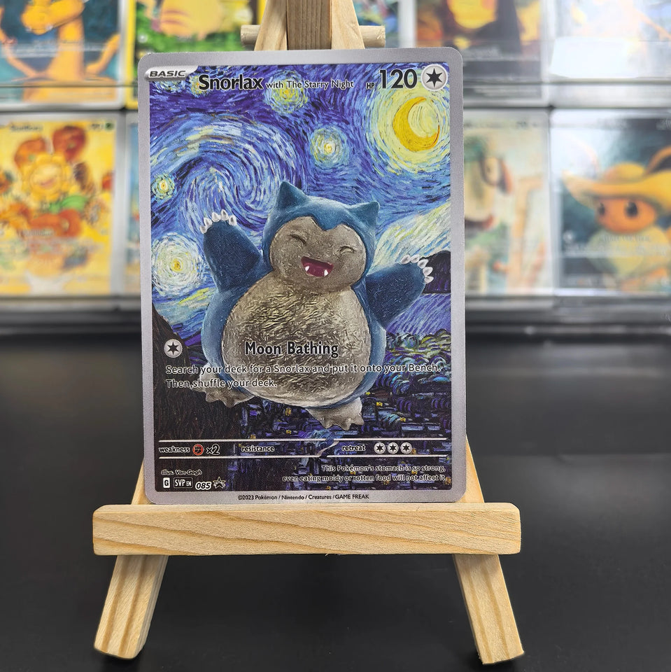 Van Gogh Museum Pokemon Cards PTCG Anime Pikachu Mew Charizard Eevee RARE Self Made Single Cards Classic Game Anime Cards Gift