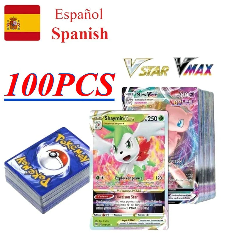 Pokemons French/English/German/Korean/Spanish Cards Pokemons Card GX VMax VMAX  V TT Pikachu Anime Battle Collect Cards Gift