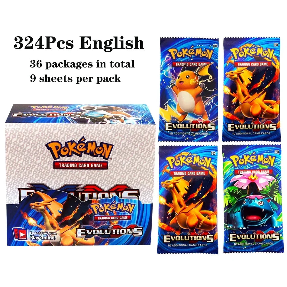 324Pcs Pokemon Cards TCG: Sun & Moon XY Evolutions Booster Box  Collectible Trading Pokemon Cards Game Board Game
