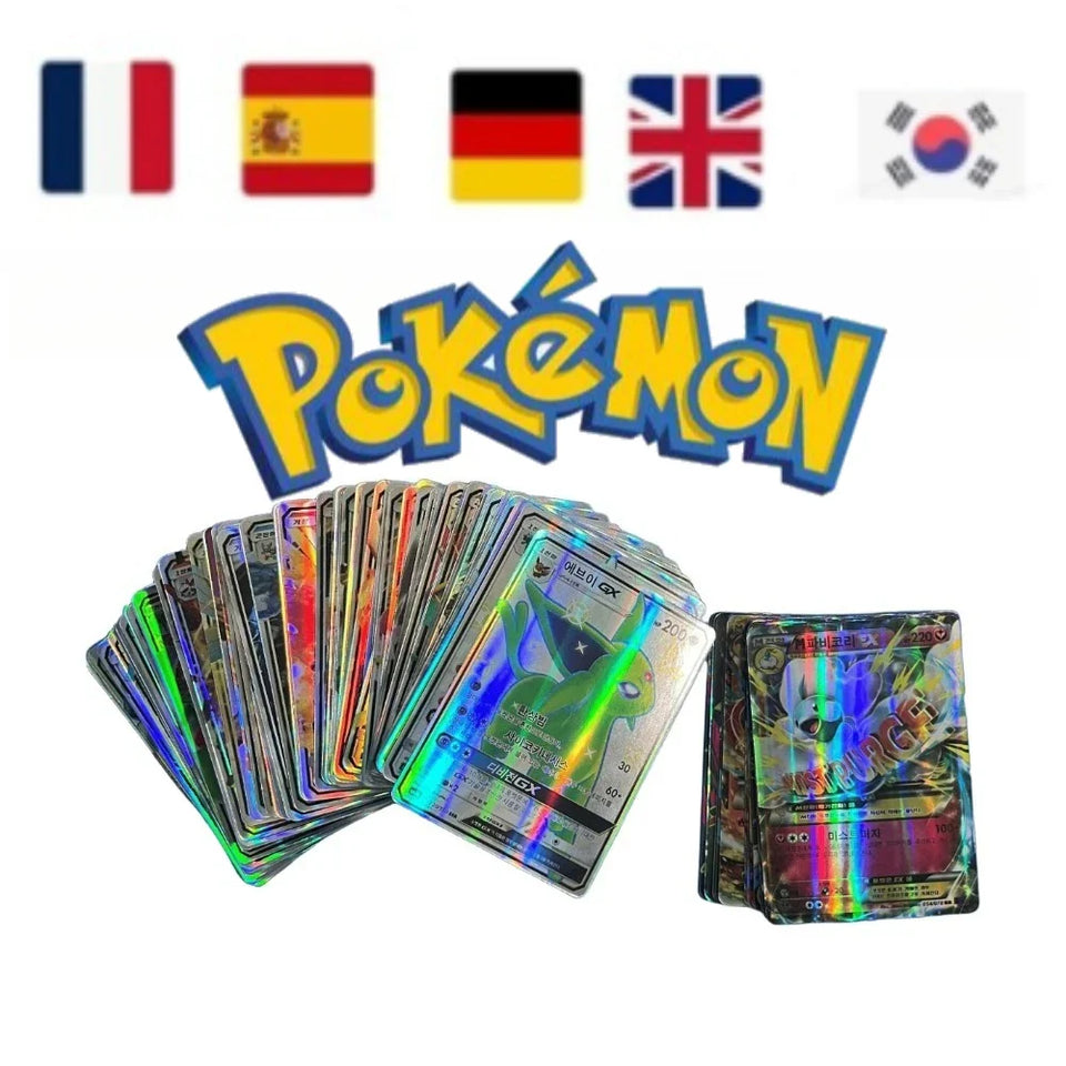 Pokemons French/English/German/Korean/Spanish Cards Pokemons Card GX VMax VMAX  V TT Pikachu Anime Battle Collect Cards Gift