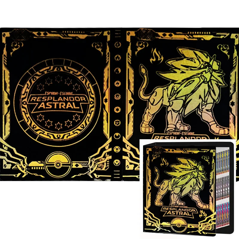 Cartoon Album 240/540Pcs Card Book Protector Charizard Map Letters Holder Binder Cartoon VMAX GX EX Game Cards Collection Folder