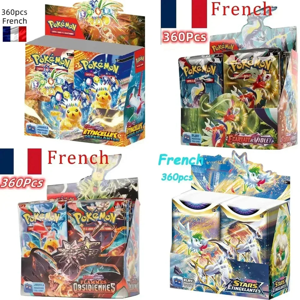 ~360P French Pokémon TCG: Ecarlet & Violet Etsncelles Astral Radiance Obsidian Flames Booster Box Pokemon Cards Game 36 Pack Box