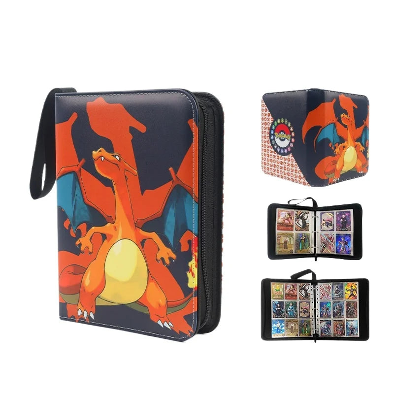 Pokemon Card Anime Figure Card Storage Bag Photo Album Collect Album Loose Leaf Pu Zipper Game King Fans Pikachu Card Pack Toys
