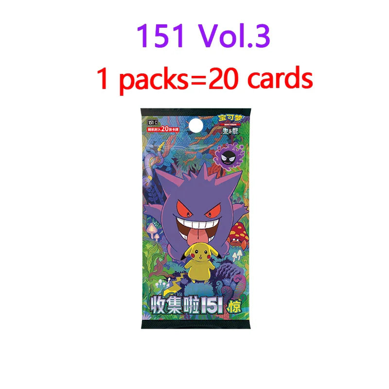 Original Pokemon Cards Collected 151 Gem Vol.1 Vol.2 Scarlet and Violet Trading PTCG Bag Box Deck Ibrahimovic Pikachu Card Gift