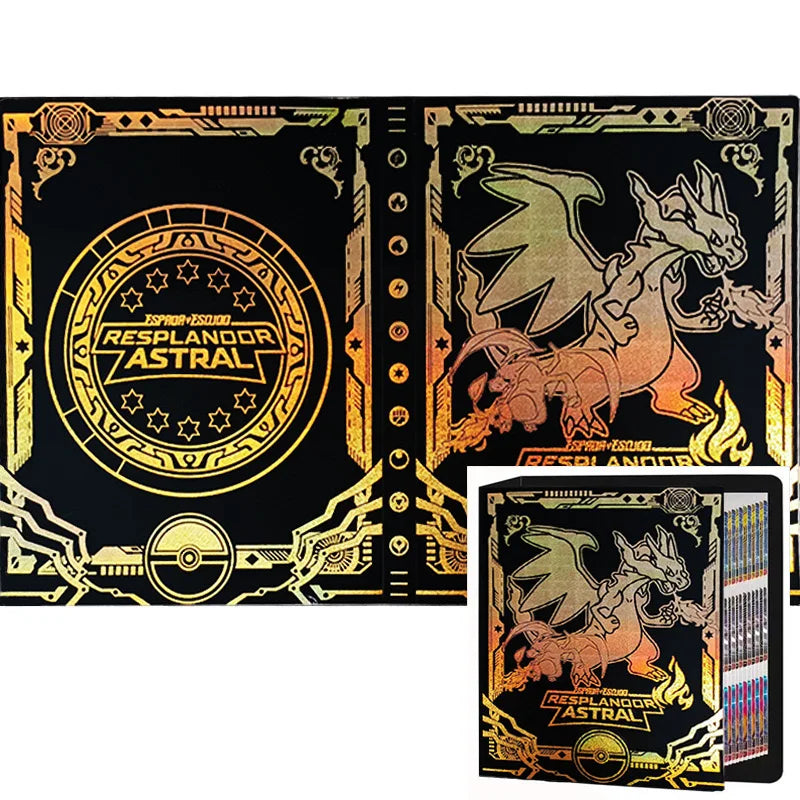 Cartoon Album 240/540Pcs Card Book Protector Charizard Map Letters Holder Binder Cartoon VMAX GX EX Game Cards Collection Folder
