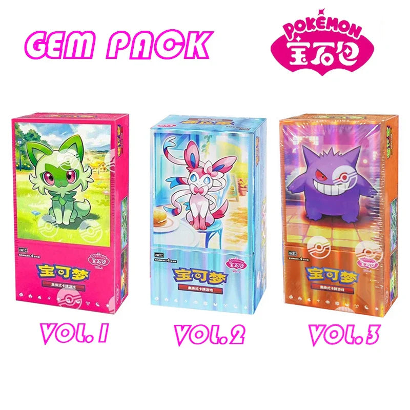 Original Pokemon gempack Cards Vol.3 Vol.2 Vol.1 Trading PTCG Bag Gem Box Deck Ibrahimovic Sprigatito Pikachu Gengar Card Gift