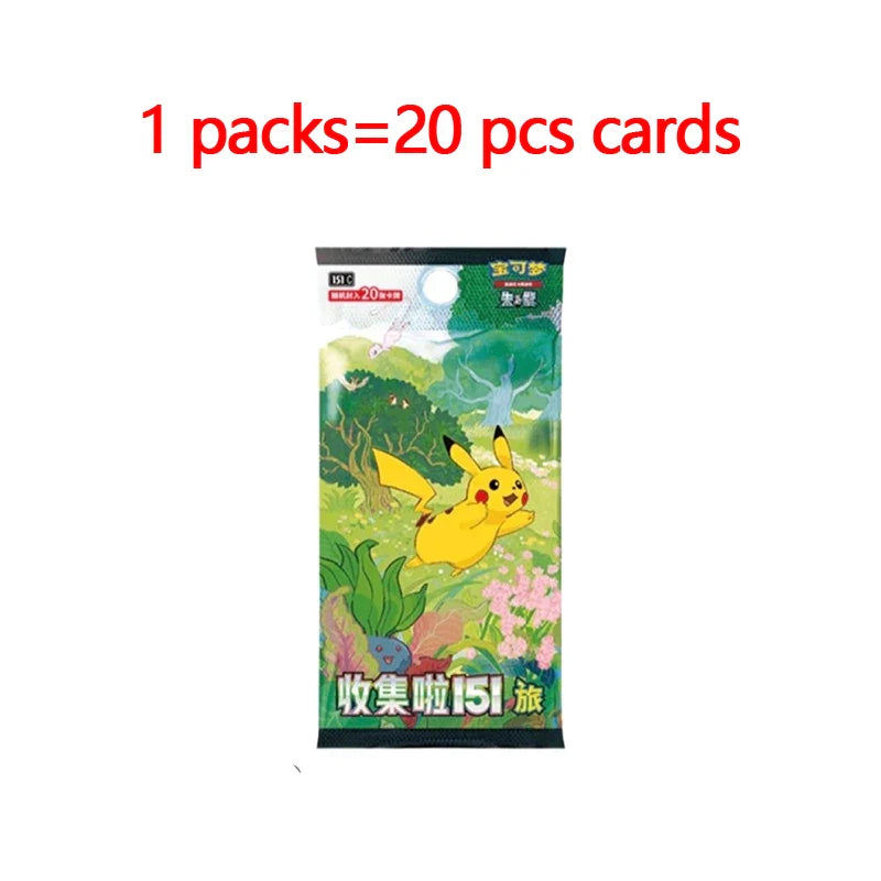 Original Pokemon Cards Collected 151 Gem Vol.1 Vol.2 Scarlet and Violet Trading PTCG Bag Box Deck Ibrahimovic Pikachu Card Gift
