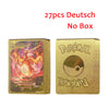 10-110Pcs Pokemon Cards Gold Foil Golden Letters English Spanish French German Game Card Metalicas Charizard Vmax Gx Series Gift