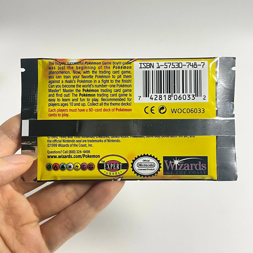 PTCG Cards English Booster Pack Art RARE THIN FONT Wrappers | Unlimited Ed. BASE SET Whole Box PKM DIY Card