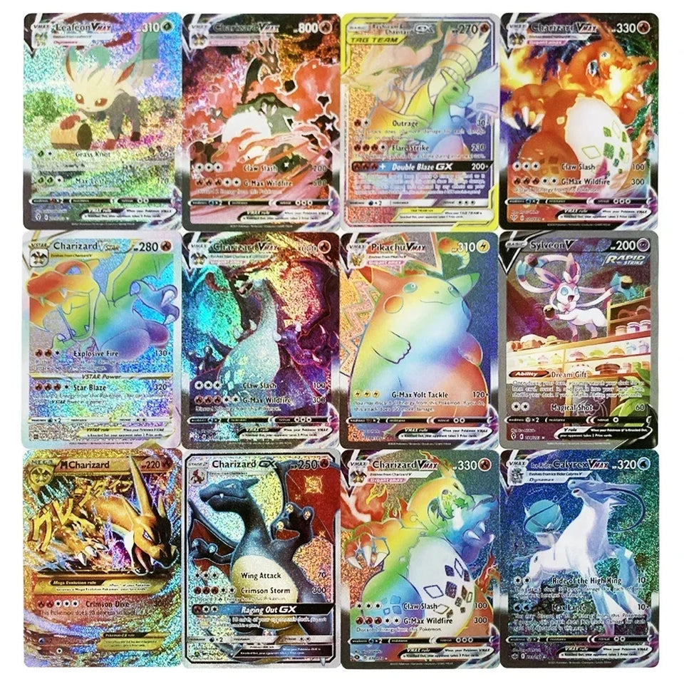 10-100Pcs New English French Spanish German Italian Portuguese Pokemon Cards Vmax GX Game Battle Card Collection Card Toys Gifts