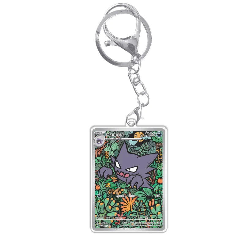 Keychain Card For Pokemon Mega Charizard Meowth Dawn M2 Phantasmal Flames Anime Game Self Made Acrylic Gift Pendant Decoration
