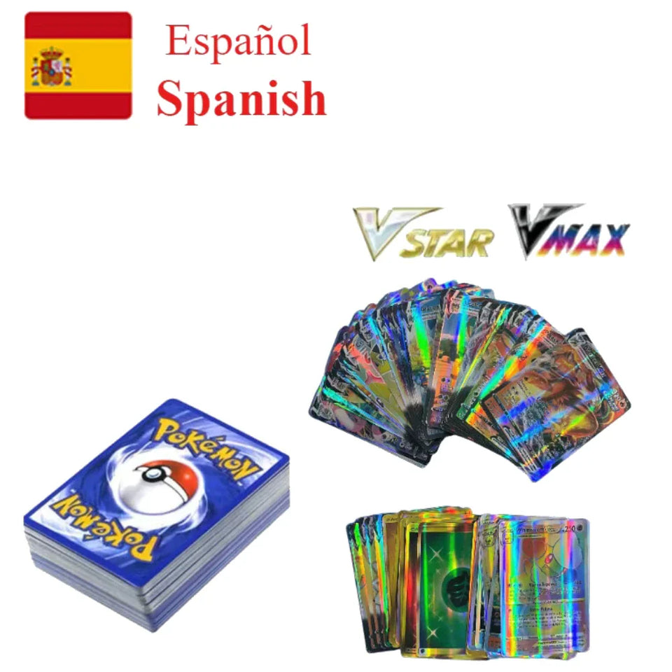 54-200Pcs Pokemons French English German Korean Spanish Cards Pokemons Card Charizard Pikachu GX V VSTAR VMAX Battle Game Cards