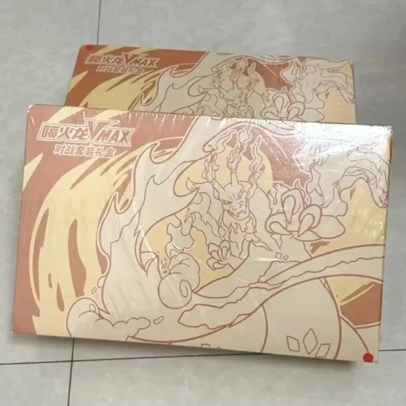 100%Original Pokemon Charizard VMAX Battle Set Collection Set Gift Box PTCG Simplified Chinese Collectible Cards Toy Gifts