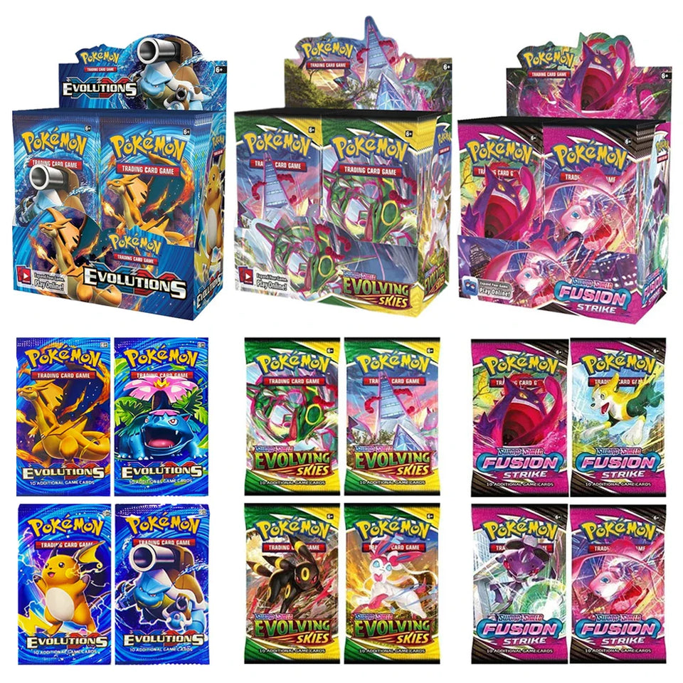 4 Pack Pokemon Cards 151 Team up Sun & Moon Thunder English Trading Card Game Evolutions Booster Collectible Kids Toys Gifts