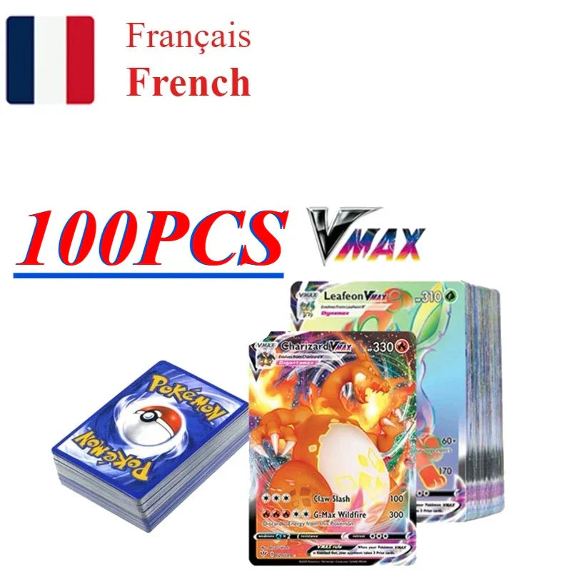 Pokemons French/English/German/Korean/Spanish Cards Pokemons Card GX VMax VMAX  V TT Pikachu Anime Battle Collect Cards Gift