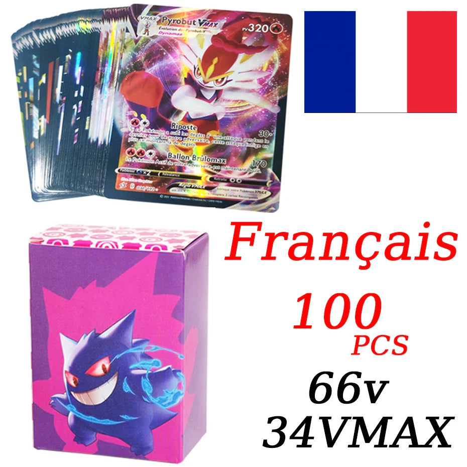 French Version Pokemon Cards VMAX V EX GX MEGA Carte Collection Battle Trainer Children's Christmas Toys Gift