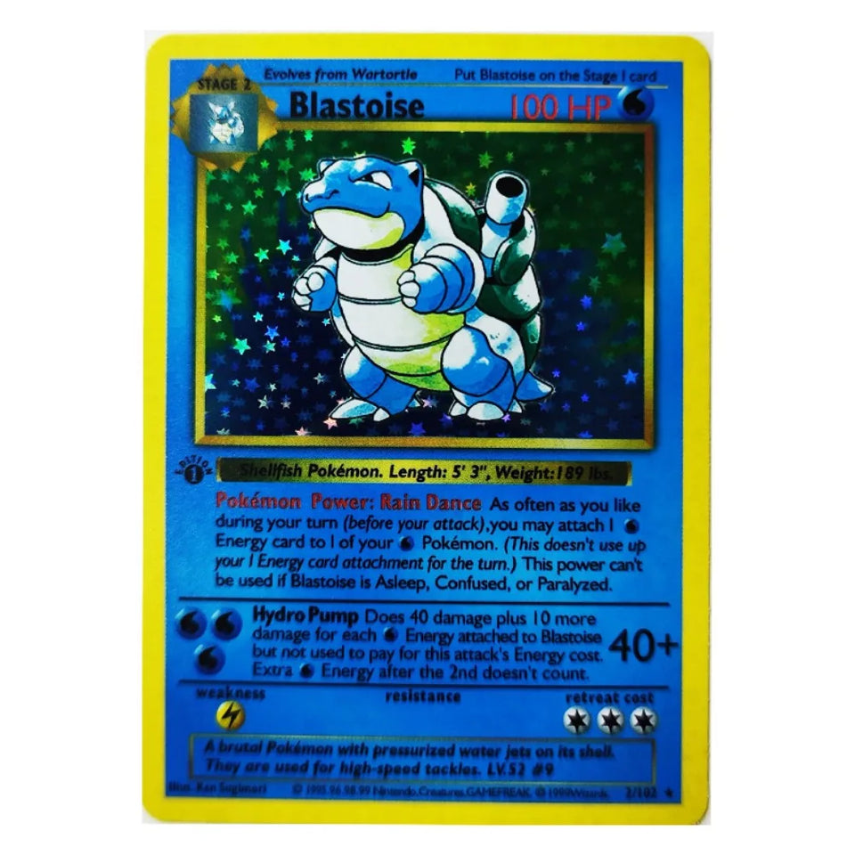 Pokemon Collection Cards 1996 1st Edition Flash Cards Charizard Blastoise DIY Game PTCG Game Anime Self Made Cards Gift Toys