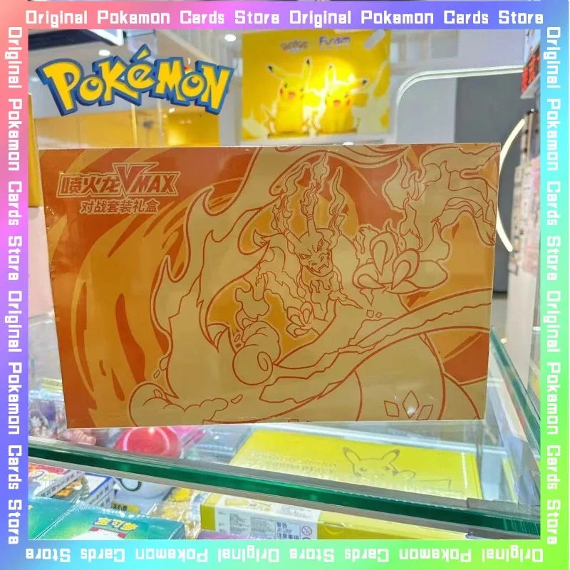 100%Original Pokemon Charizard VMAX Battle Set Collection Set Gift Box PTCG Simplified Chinese Collectible Cards Toy Gifts