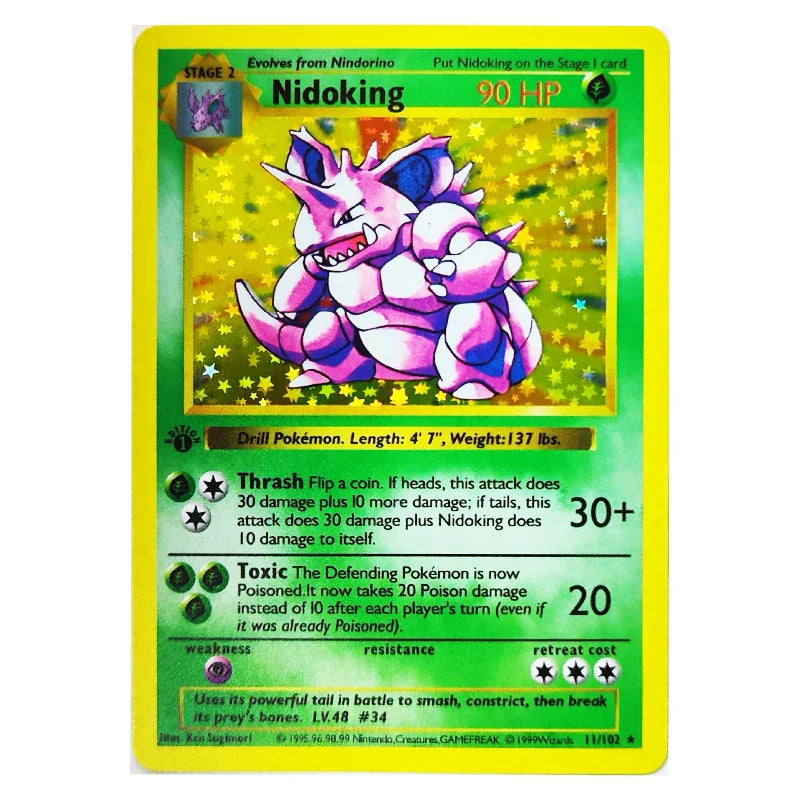 Pokemon Collection Cards 1996 1st Edition Flash Cards Charizard Blastoise DIY Game PTCG Game Anime Self Made Cards Gift Toys