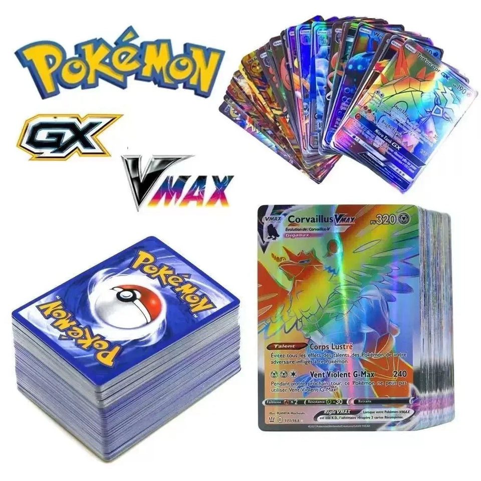 10-100Pcs New English French Spanish German Italian Portuguese Pokemon Cards Vmax GX Game Battle Card Collection Card Toys Gifts