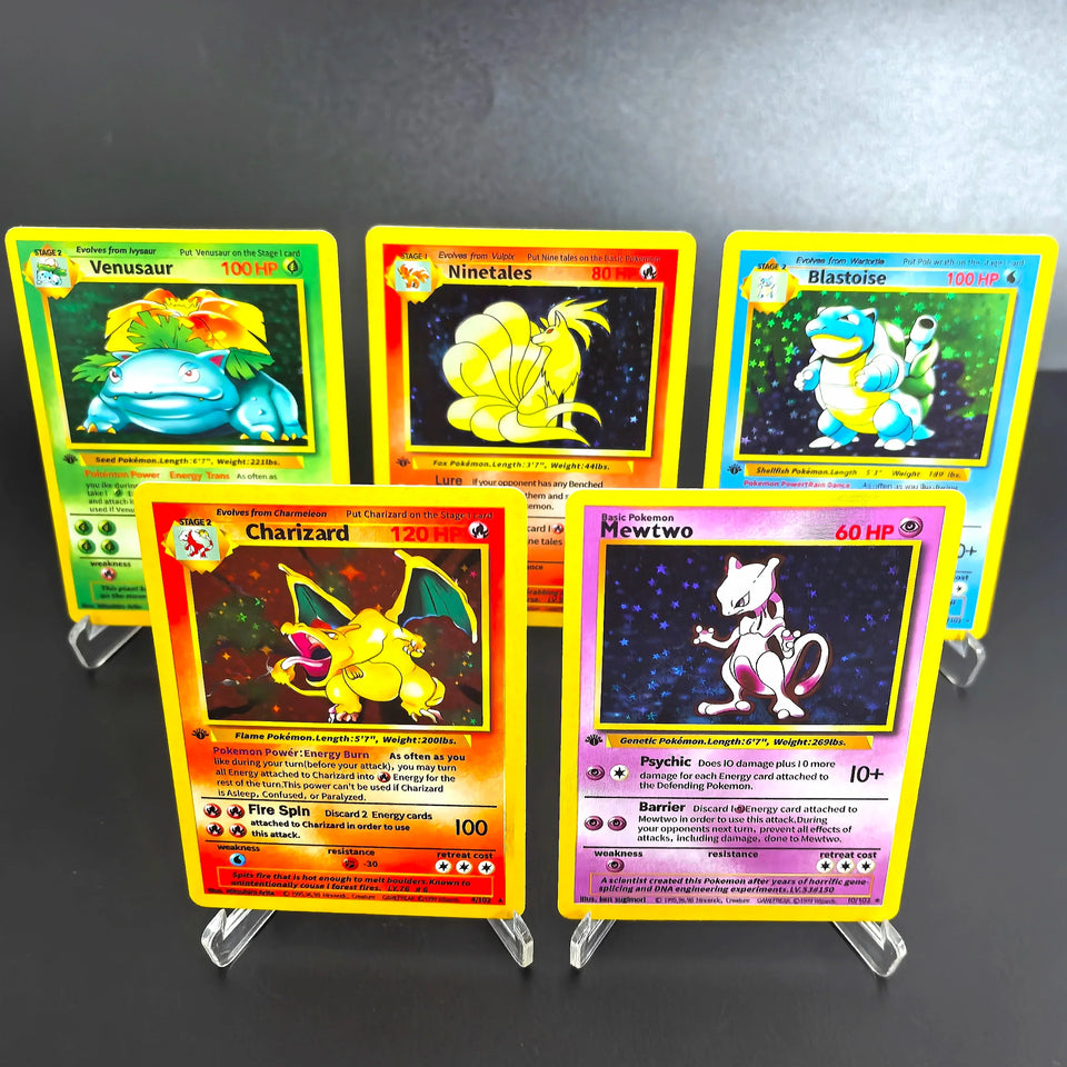 1996 First Generation Pokemon Trading Cards Rare Edition with Charizard  Mewtwo Venusaur Blastoise Classic Game Anime Gift Toys