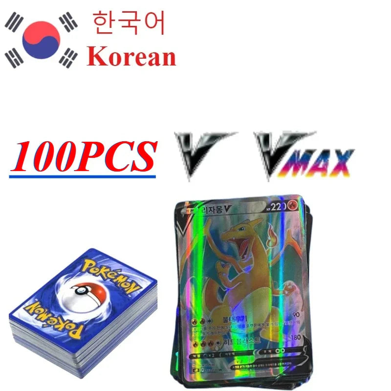 Pokemons French/English/German/Korean/Spanish Cards Pokemons Card GX VMax VMAX  V TT Pikachu Anime Battle Collect Cards Gift