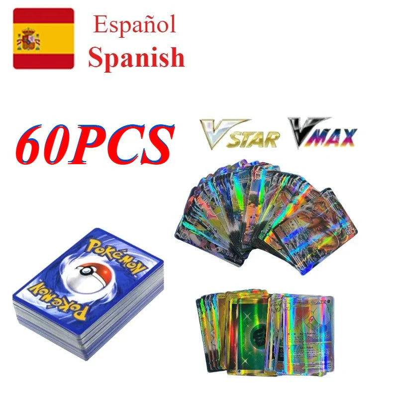 Pokemons French/English/German/Korean/Spanish Cards Pokemons Card GX VMax VMAX  V TT Pikachu Anime Battle Collect Cards Gift