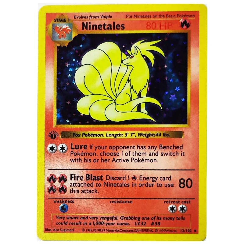 Pokemon Collection Cards 1996 1st Edition Flash Cards Charizard Blastoise DIY Game PTCG Game Anime Self Made Cards Gift Toys