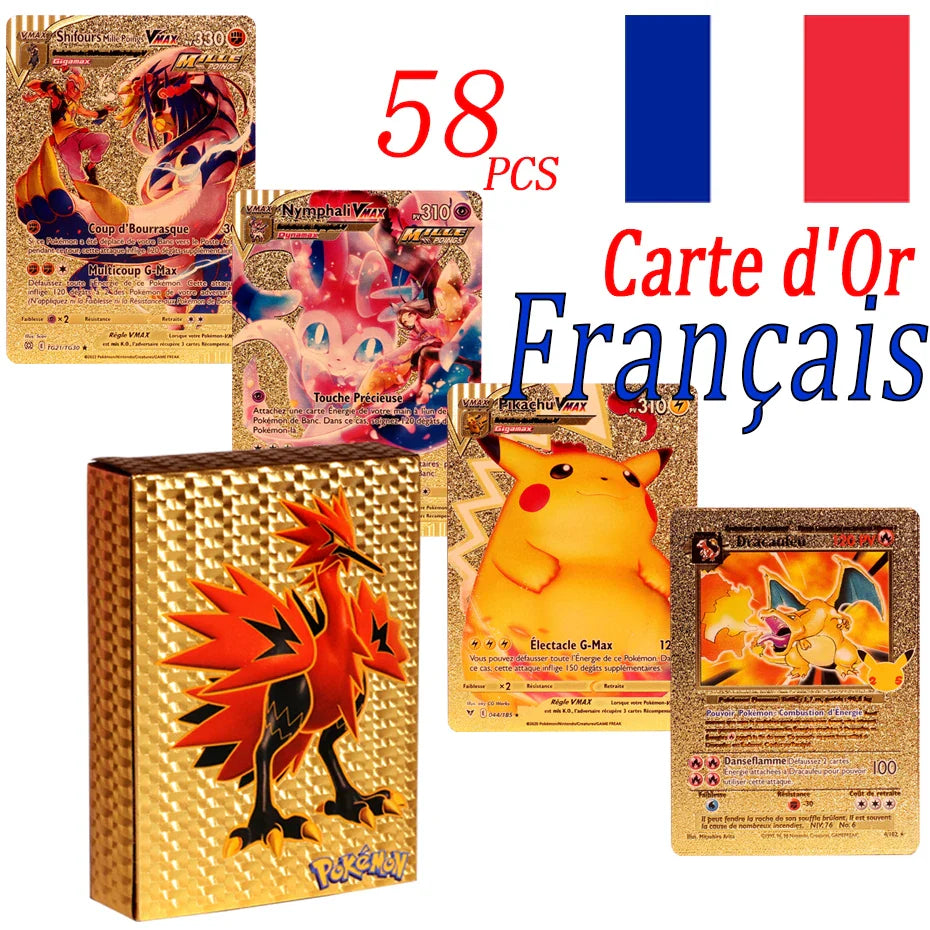 French Version Pokemon Cards VMAX V EX GX MEGA Carte Collection Battle Trainer Children's Christmas Toys Gift
