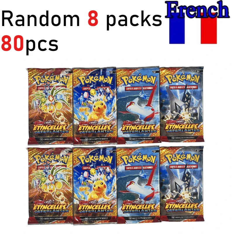 (French Version)360Pcs Pokémon Scarlet & Violet 151 Prismatic Evolutions Booster Packs Battle Trading Game Cards Children Gift