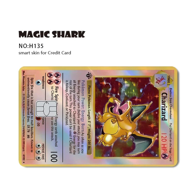 Charizard Gyarados Venusaur Blastoise Mewtwo Squirtle Snorlax Holographic Laser Credit Debit Card Film Skin Sticker
