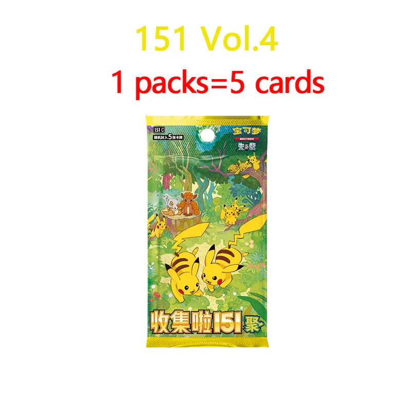 Original Pokemon Cards Collected 151 Gem Vol.1 Vol.2 Scarlet and Violet Trading PTCG Bag Box Deck Ibrahimovic Pikachu Card Gift