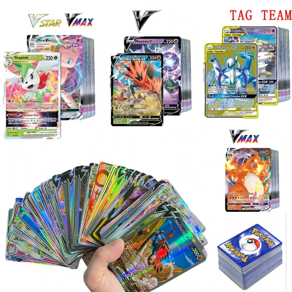 54-200Pcs Pokemons French English German Korean Spanish Cards Pokemons Card Charizard Pikachu GX V VSTAR VMAX Battle Game Cards