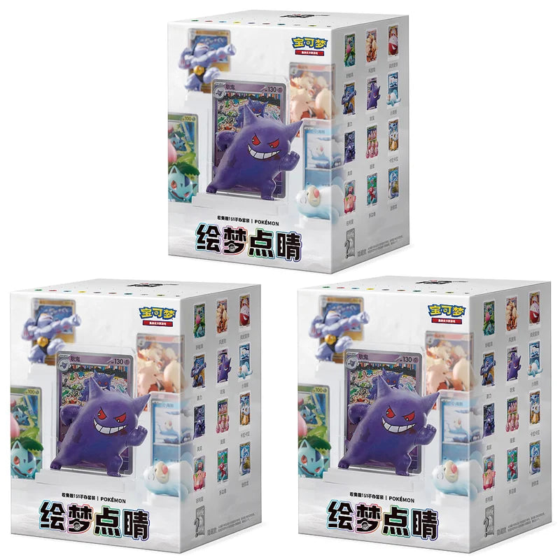 100% Original Pokemon Dream Painting Collection 151 Gengar Figure Set Blind Box PTCG 151 lu Game Cards Collected Toy Gifts