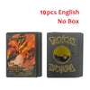 10-110Pcs Pokemon Cards Gold Foil Golden Letters English Spanish French German Game Card Metalicas Charizard Vmax Gx Series Gift