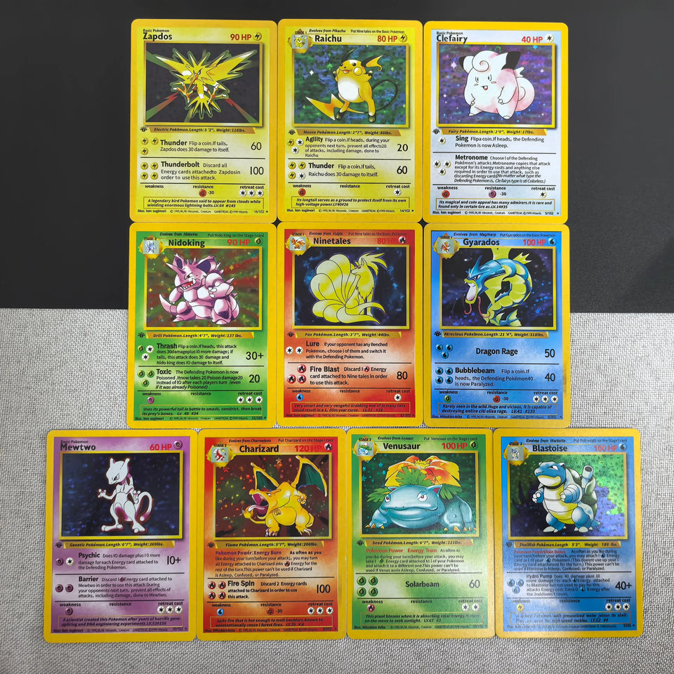 1996 First Generation Pokemon Trading Cards Rare Edition with Charizard  Mewtwo Venusaur Blastoise Classic Game Anime Gift Toys